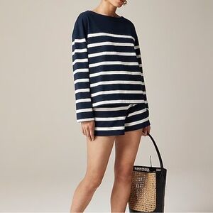 J. Crew Navy and White Striped Long Sleeve Top